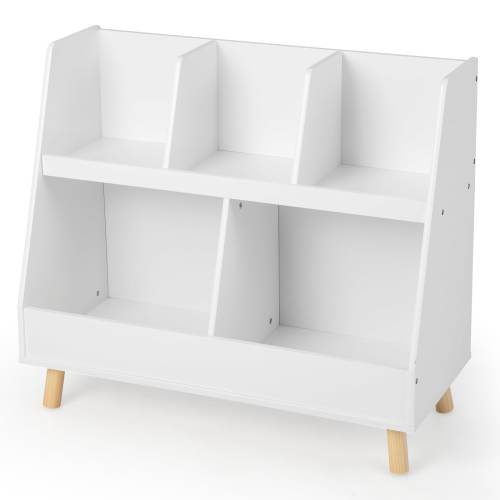 Costway 5-Cube Kids Bookshelf and Toy Organizer Wooden Storage - See Details
