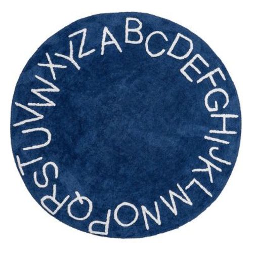 Nuloom Kids Washable Round Alphabet Indoor Area Rug, 3' x 5', Rust