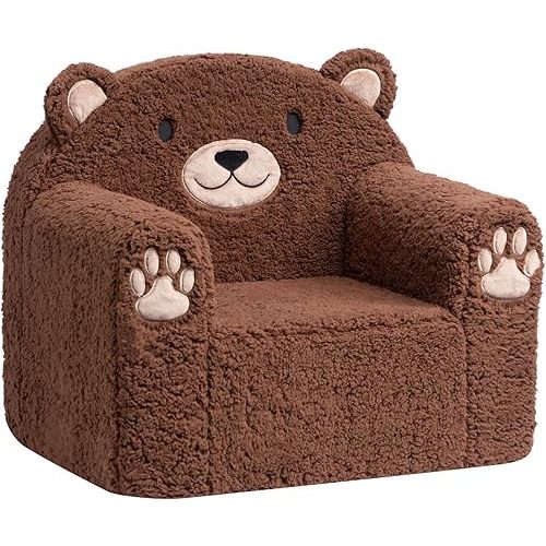 ALIMORDEN Animal Series Kid's Chair, Ultra-Soft Comfy Foam Filled Toddler Sofa Chair, Cute Animal-Shaped Design Toddler Couch, Lightweight Birthday for Boys & Girls (Brown Bear)