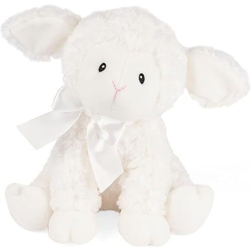 GUND Baby Lena Lamb Keywind Musical Plush, Plays Brahms’ Lullaby, Stuffed Animal Sensory Toy for Babies 10 Months & Up, White, 10”