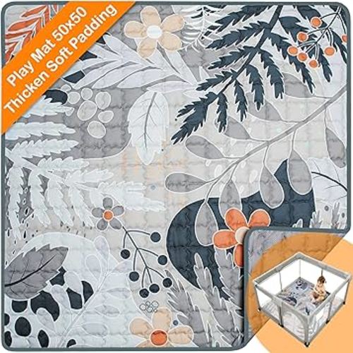 Amazon.com : Baby Play Mat 50x50 Playpen Mat Non Slip Cushioned Baby Mat for Floor Machine Washable Foldable Playmat for Crawling Playing Tummy Time Durable Mat for (Grey) : Baby