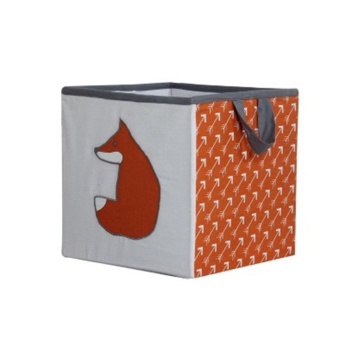 Bacati - Playful Fox Orange/Gray Storage Box Small