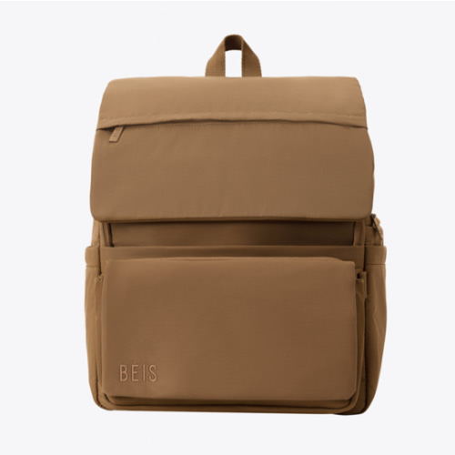 BÉIS 'The Ultimate Diaper Backpack' in Camel - Diaper Bag Backpack in Camel Brown