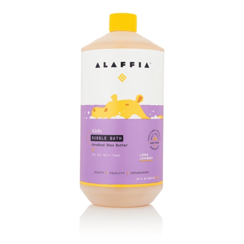 Alaffia Shea Butter & Lemon Balm Bubble Bath for Dry Skin, Calming Lemon-Lavender, 32 fl oz