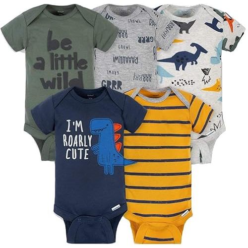 Gerber baby-boys 5-pack Short Sleeve Variety Onesies Bodysuits