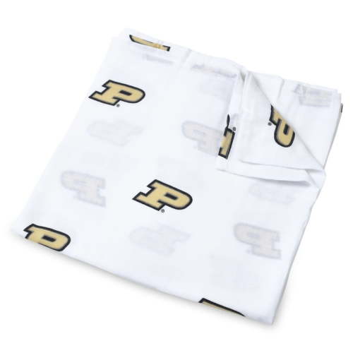 Infant White Purdue Boilermakers 47'' x 47'' Muslin Swaddle Blanket