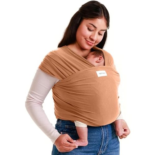 Sleepy Wrap Stretchy Ergonomic Baby Carrier Sling for Newborns to Toddlers - Hands-Free Lightweight Baby Wrap 7-35 lbs (Cinnamon)