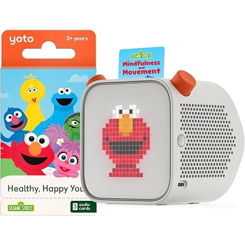 YOTO Player (3rd Gen.) + Sesame Street Bundle – Kids Bluetooth Audio Speaker, All-in-1 Screen-Free Device Plays Stories Music Podcasts Radio White Noise Thermometer Nightlight Ok-to-Wake Clock