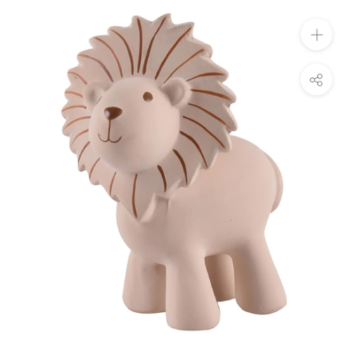 Lion Organic Natural Rubber Rattle, Teether & Bath Toy