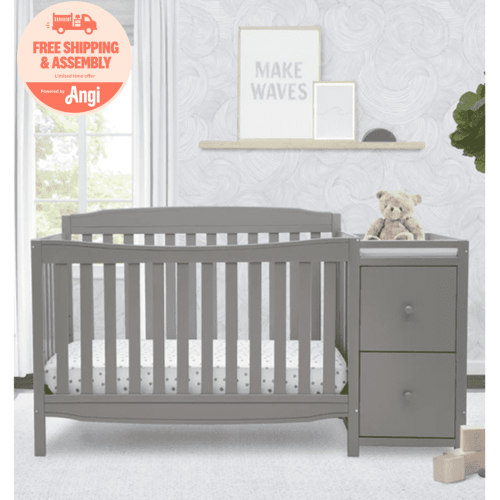 Delta Children Mason 6-in-1 Convertible Crib and Changer, Gray