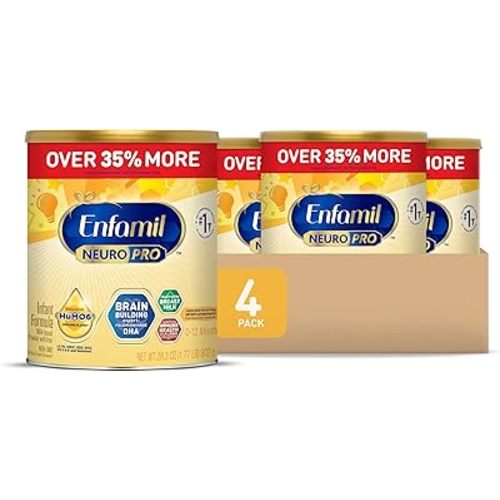 Enfamil NeuroPro Baby Formula, Milk-Based Infant Nutrition, MFGM* 5-Year Benefit, Expert-Recommended Brain-Building Omega-3 DHA, Exclusive HuMO6 Immune Blend, Non-GMO, 113.2 oz​