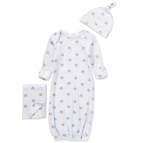 Starting Out Baby Boys Long Sleeve Bear Print Gown