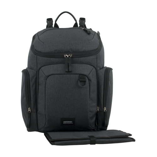 Eastsport Wooster St. Backpack Diaper Bag with Adjustable Shoulder Straps, Bonus Changing Pad, Stroller Straps and Insulated Zipper Pockets, Dark Grey