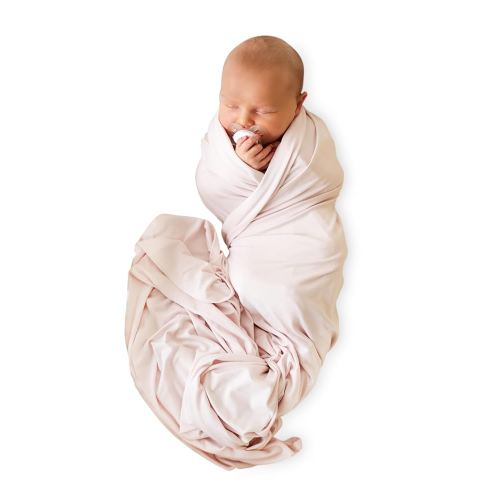 Caden Lane Baby Swaddle & Receiving Blanket, Soft, Breathable & Temperature-Regulating Bamboo Viscose Fabric for Swaddling Newborns, Gender Neutral Infant Blanket for Boys & Girls, Pale Pink