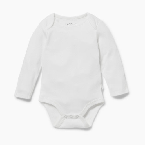 MORI Long Sleeve Bodysuit - White, 3-6m