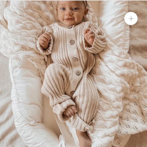 Little B's Chunky Rib Baby Jumpsuit - Honey Milk