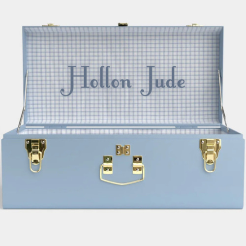 Petite Trunk - Light Blue - Picnic in Blue / Embroidery