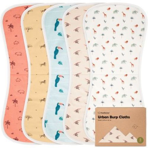 KeaBabies 5pk Urban Baby Burp Cloths, Organic Burping Cloth for Babies, Burp Rags for Baby Girls, Boys (Prairie)
