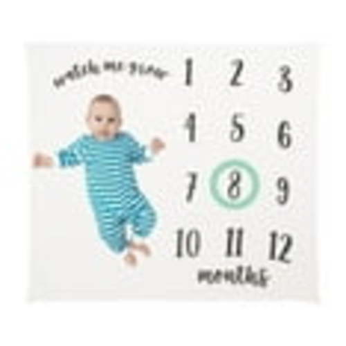 Little Pear By Pearhead Baby Milestone Blanket, Gender-Neutral Monthly Growth Chart, Black & White
