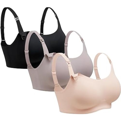 Momcozy Nursing Bras for Breastfeeding, FB039 Comfort Support Seamless Maternity Bra, Pregnancy Sleep Bralette, Full-Coverage at Amazon Women’s Clothing store