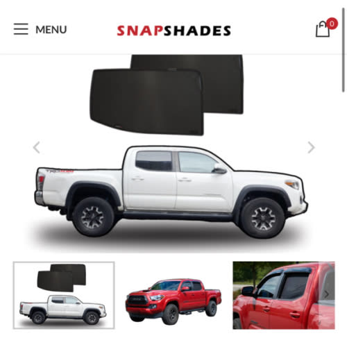 Toyota Tacoma Double Cab 3rd Gen Rear Passenger Door Sun Shades (2016 to 2023) – Snap Shades