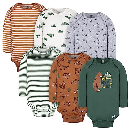 Gerber Baby Boys' 6-Pack Long-Sleeve Onesies Bodysuit