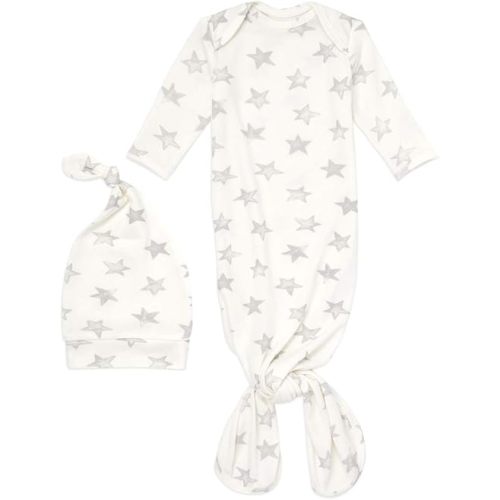 aden + anais Snuggle Knit Knotted Newborn Baby Gown and Hat Set 0-3 Months Star