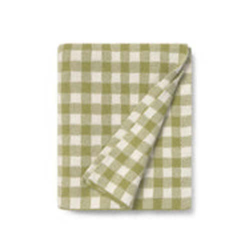 knitted crib blanket vichy / matcha – willaby