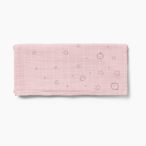 MORI Pre-Washed Burp Cloth & Muslin Swaddle - Blush, Large