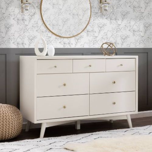 Babyletto Palma 7-Drawer Assembled Double Dresser - Olive