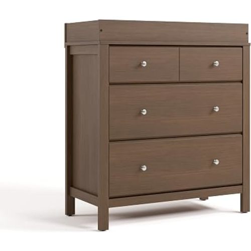 Storkcraft Horizon 3 Drawer Chest with Removable Changing Topper, Hazelnut