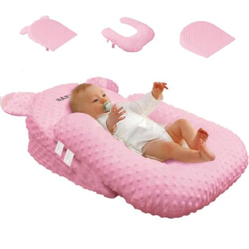 Eofnengsohio Nursing Pillow, Breastfeeding Pillows, Infant Feeding Support Pillow Multi-Functional & Portable Support Cushion for Travel (Pink, One Size)