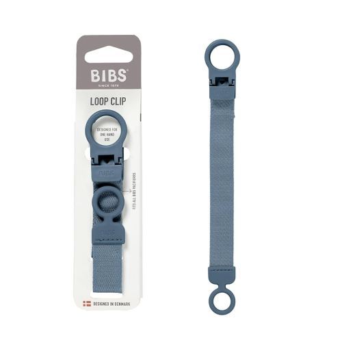 BIBS Loop Pacifier Clip - Sleek, Secure One-Handed Operation, Fits All BIBS and Most Brands, Machine Washable, Slim Profile for Comfort, Ages 0+ - Petrol