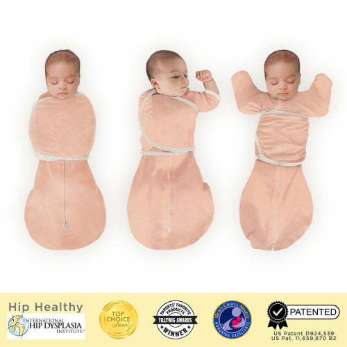 0-3M Omni Swaddle Sack with Wrap - Arms Up Sleeves & Mitten Cuffs, Heathere – SwaddleDesigns