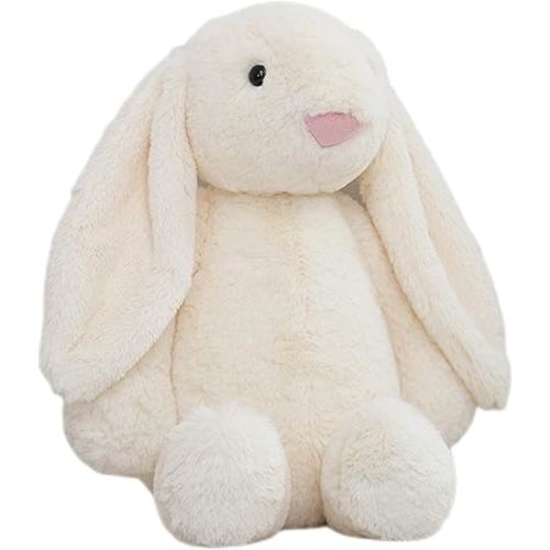 White Bunny Stuffed Animalt - Adorable Plush Companion for Cuddles & Playtime. Soft & Huggable with Lifelike Features. Ideal Gift for Kids (Bonnie Rabbit-Milk White 15.8 inch)