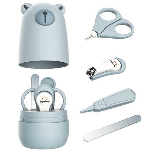 Baby Nail Clippers Set with Cute Case, Infant Fingernail and Toenail File Kit for Newborn Manicure and Pedicure, New Mom Grooming Gift