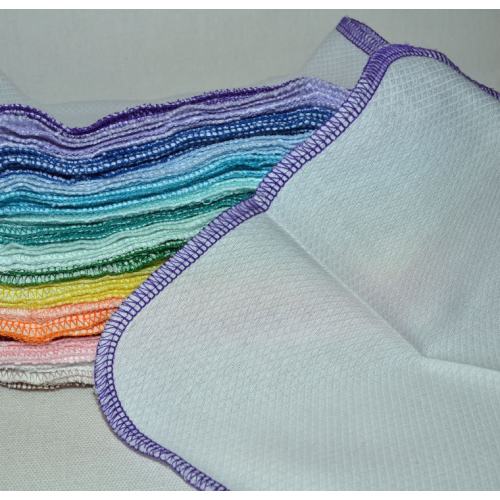 1 Ply Baby Wipes - White Birdseye Cotton Little Wipes 8x8 inches.....Your Choice of Edging Color · Handmade in the USA!