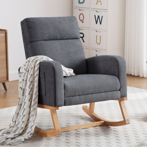 Isabelle & Max™ Anacely 28" Wide Rocking Chair with Solid Wood Leg and Footrest & Reviews | Wayfair