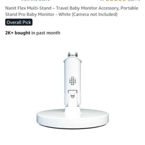 Nanit Flex Multi-Stand – Travel Baby Monitor Accessory, Portable Stand Pro Baby Monitor - White (Camera not Included)