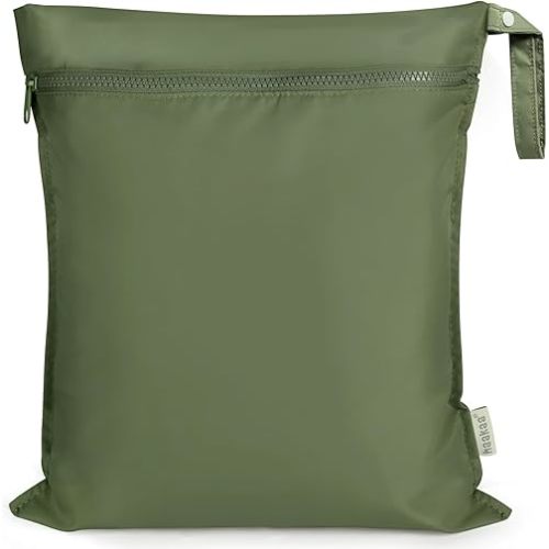 haakaa Waterproof Wet Bags for Baby Wet Dry Bags for Cloth Diaper, Swimsuit & Travel, 1pc, Olive Green
