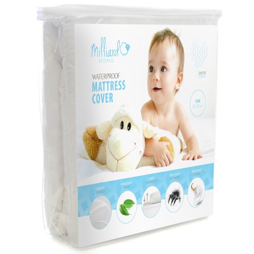 Milliard Quilted, Waterproof Crib and Toddler Mattress Protector Pad, Premium Hypoallergenic Fitted Cover with Extra Padding 28x52x6