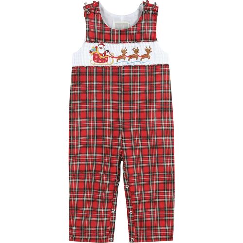 Lil cactus Boys Baby and Toddler Smocked Christmas Overalls