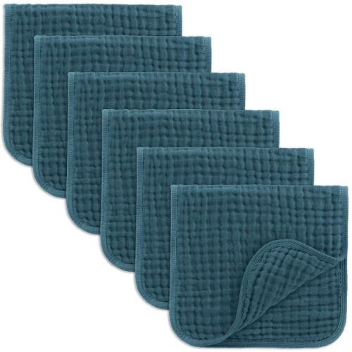 Muslin Burp Cloths Large 100% Cotton by Comfy Cubs (Multicolor, Pack of 6)