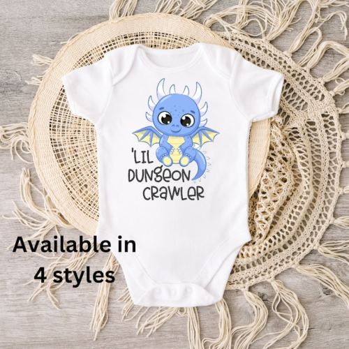 Lil Dungeon Crawler Baby Bodysuit Baby Dragon Shirt Dragon - Etsy