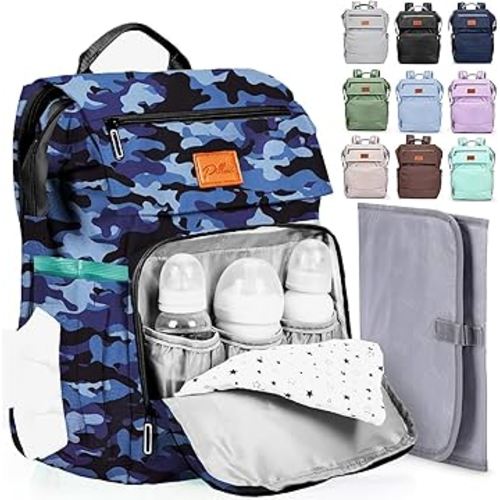 PILLANI Baby Diaper Bag Backpack - Large Bag for Boys & Girls, Waterproof Diaper Backpack - Travel Diaper Bags w/Changing Pad, Baby Registry Search & Shower Gifts - Essentials Must Haves Newborn Stuff