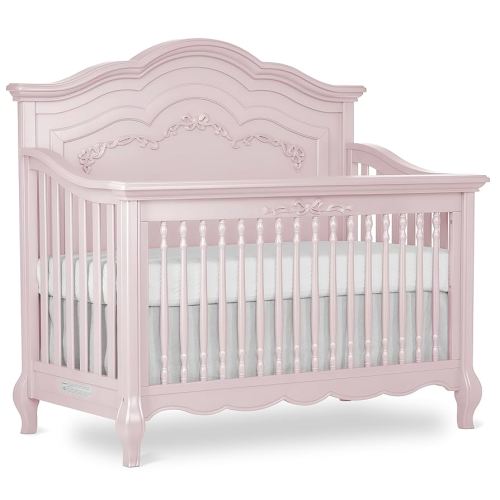 Evolur Aurora 5-in-1 Convertible Crib in Dusty Rose, Greenguard Gold Certified, Features 3 Mattress Height Settings, Sturdy and Spacious Baby Crib, Wooden Furniture