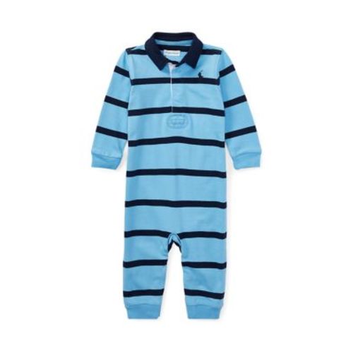 Baby Boys Striped Cotton Rugby Coveralls