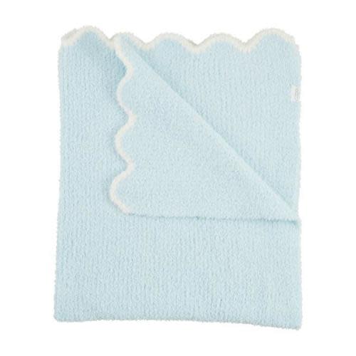 Blue Scallop Chenille Blanket | Adorable Knit Blanket | Mud Pie