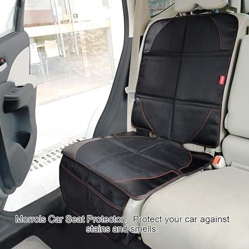 Thickest Padding Car Seat Protector for Child, Baby, Pets - Waterproof Universal Size with Mesh Pockets (Black)