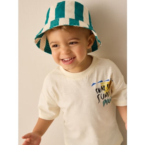Green Stripe Bucket Hat (3mths-16yrs)